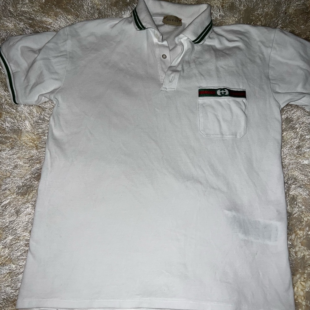 White Gucci shirt